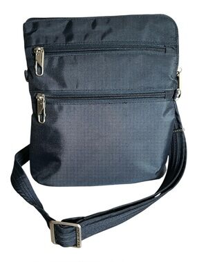 Travelon Anti-Theft Classic Slim Double Zip Crossbody Bag in Midnight Blue